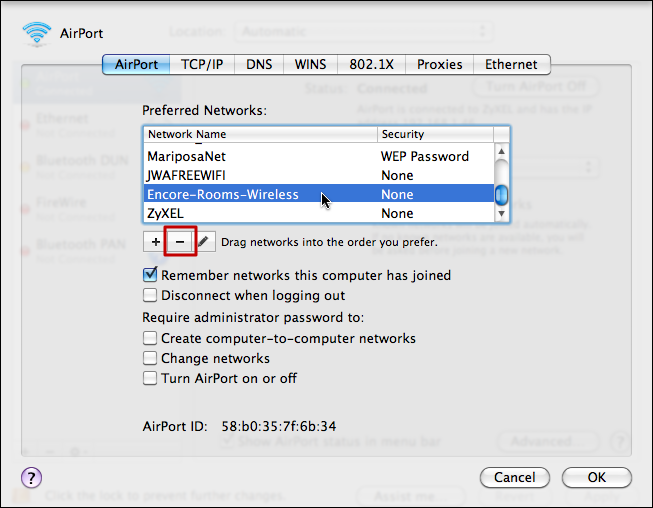 Add wifi network on mac